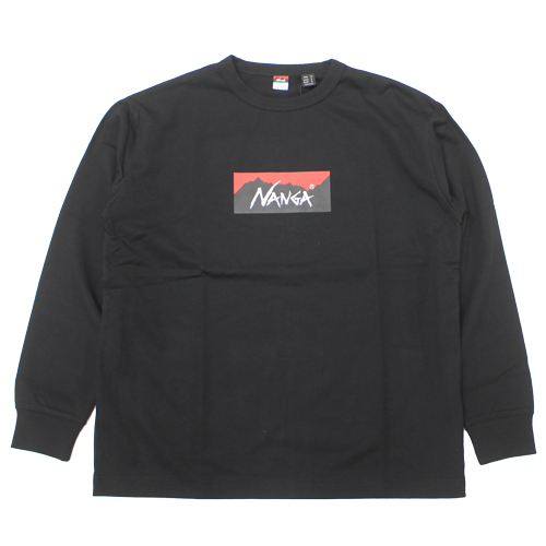 NANGA(ナンガ)エコハイブリッドボックスロゴ長袖Tシャツ